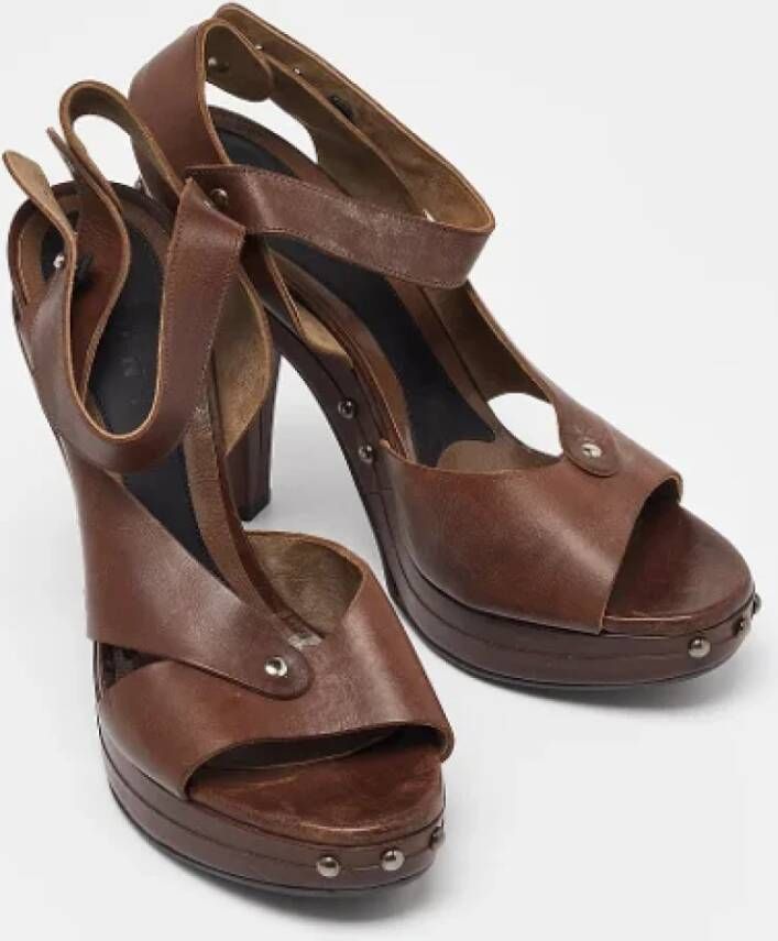 Marni Pre-owned Leather sandals Brown Dames