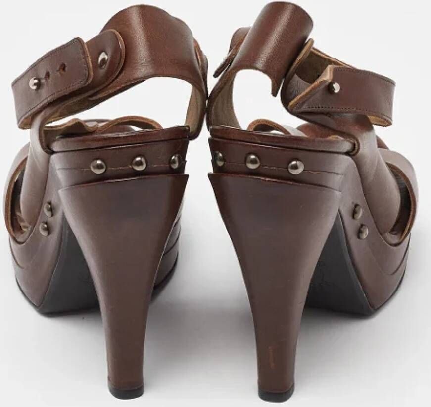 Marni Pre-owned Leather sandals Brown Dames