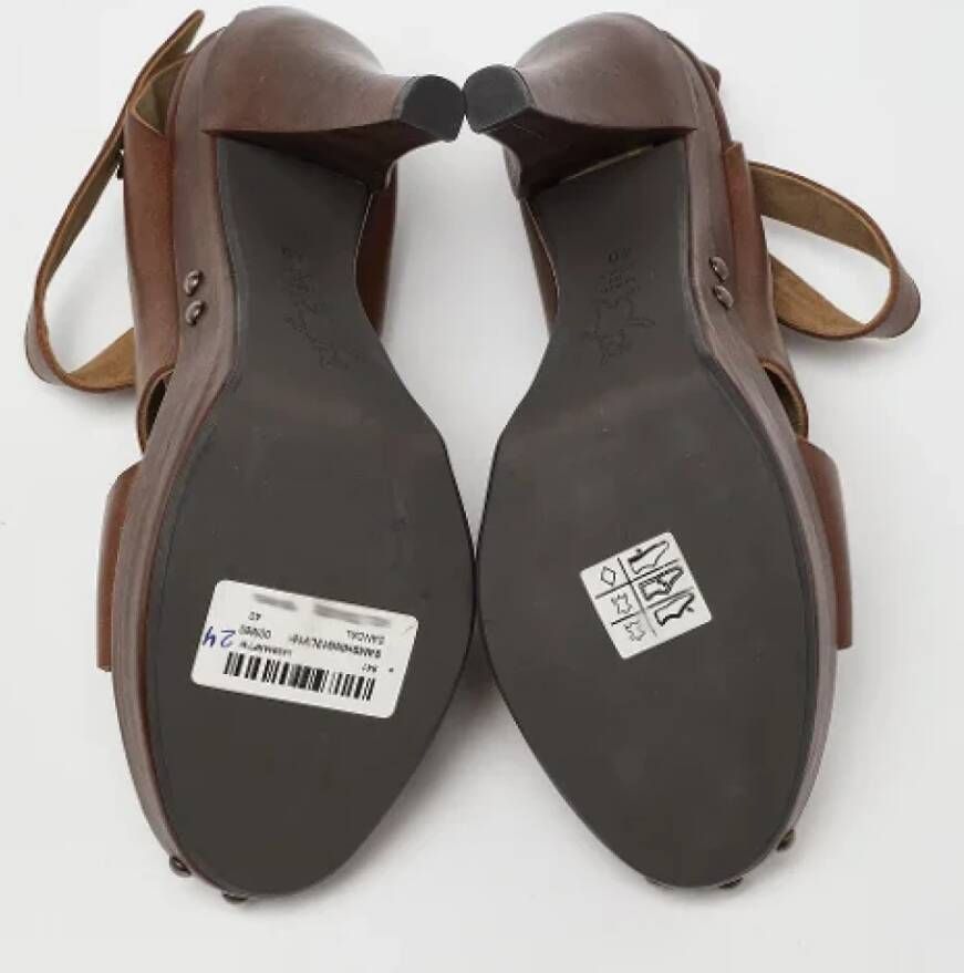 Marni Pre-owned Leather sandals Brown Dames