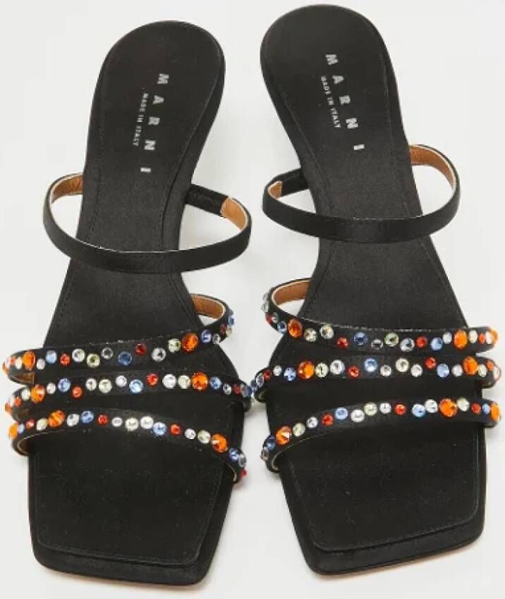 Marni Pre-owned Satin sandals Black Dames