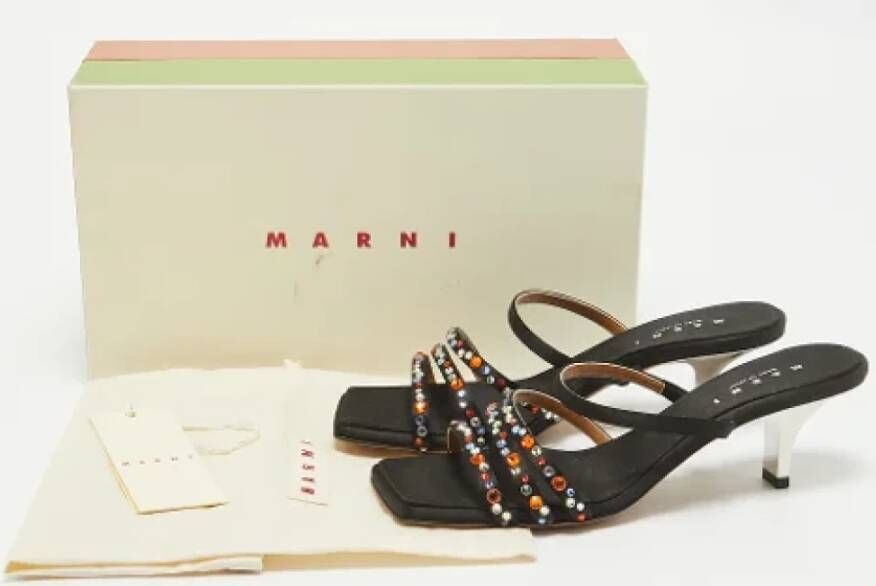 Marni Pre-owned Satin sandals Black Dames