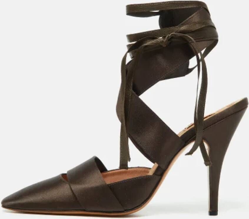 Marni Pre-owned Satin sandals Brown Dames