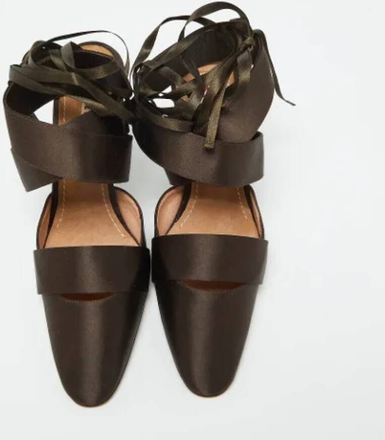 Marni Pre-owned Satin sandals Brown Dames