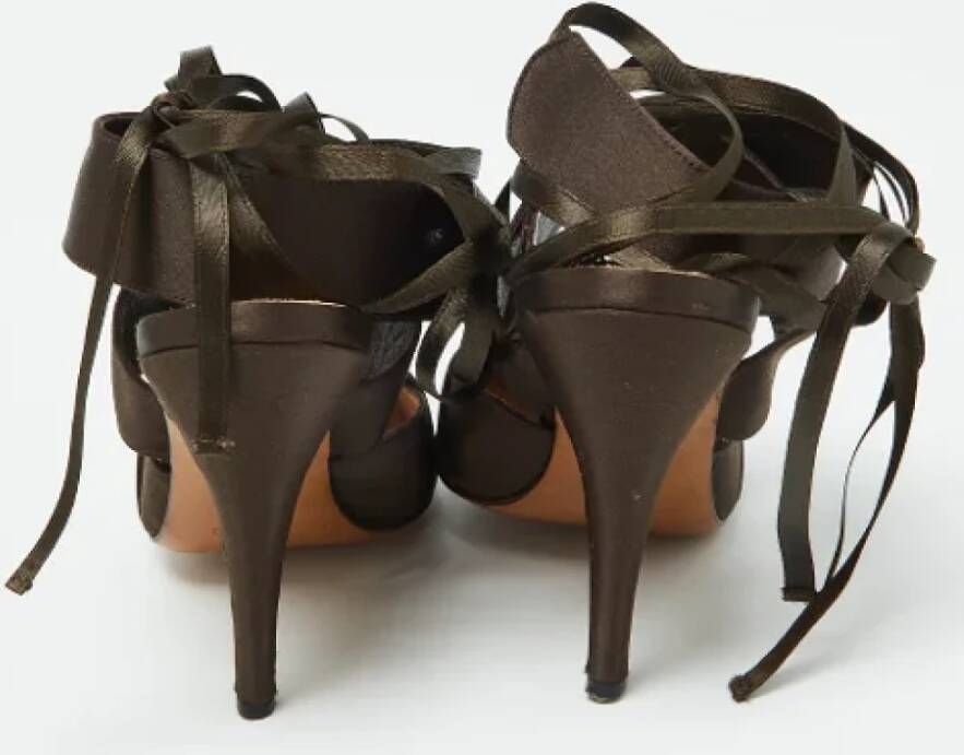 Marni Pre-owned Satin sandals Brown Dames