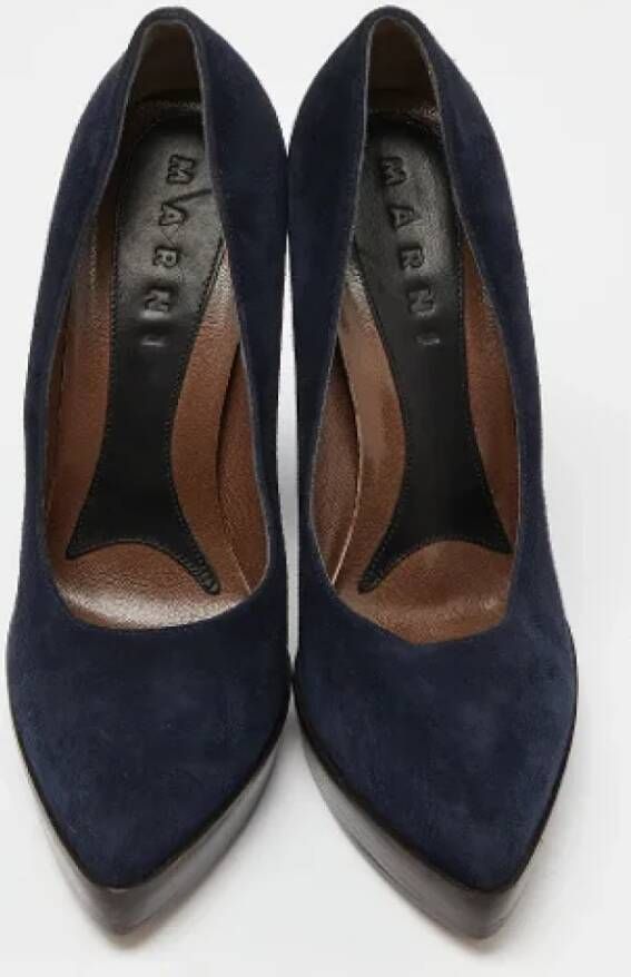 Marni Pre-owned Suede heels Blue Dames