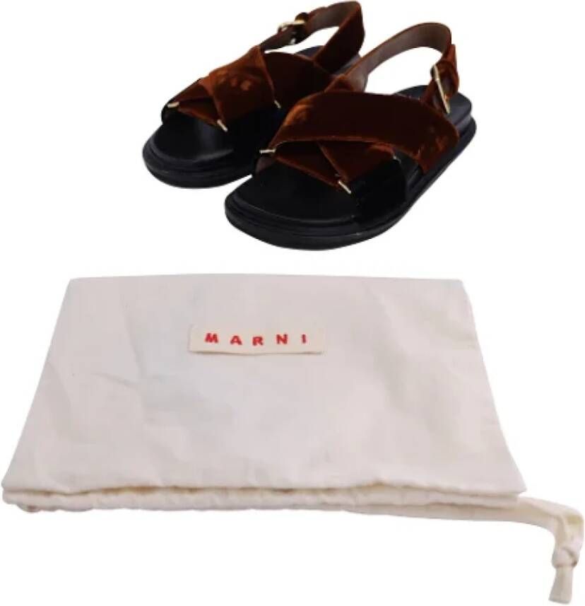 Marni Pre-owned Velvet sandals Brown Dames