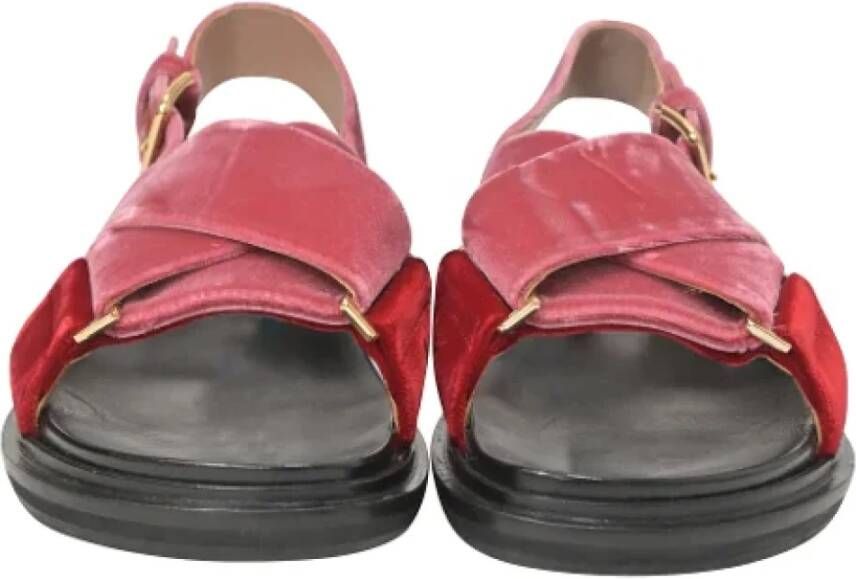 Marni Pre-owned Velvet sandals Red Dames