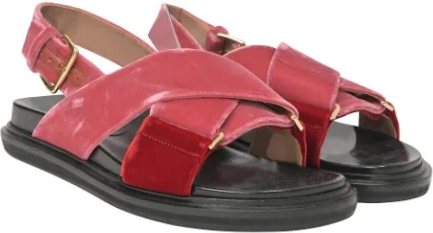 Marni Pre-owned Velvet sandals Red Dames