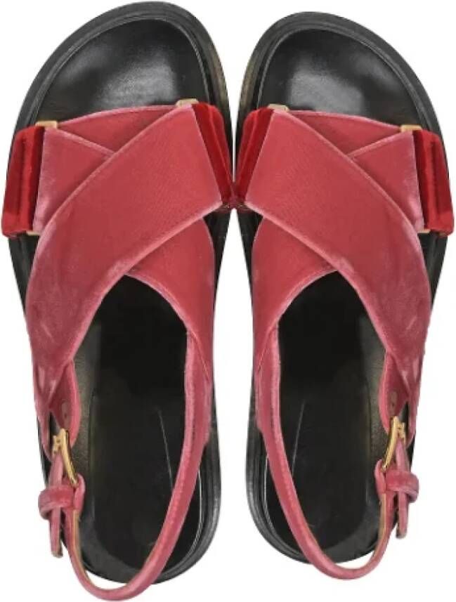 Marni Pre-owned Velvet sandals Red Dames