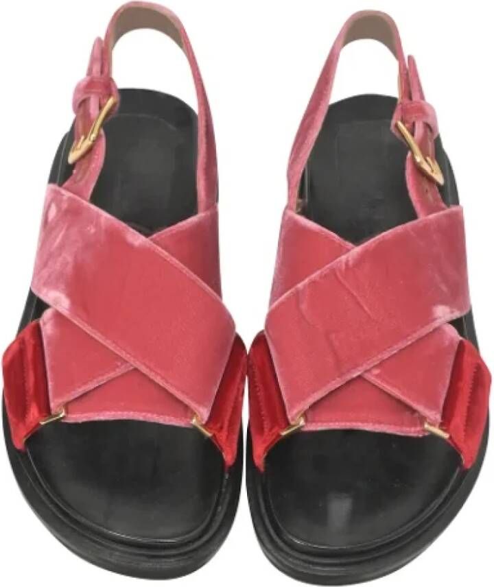 Marni Pre-owned Velvet sandals Red Dames