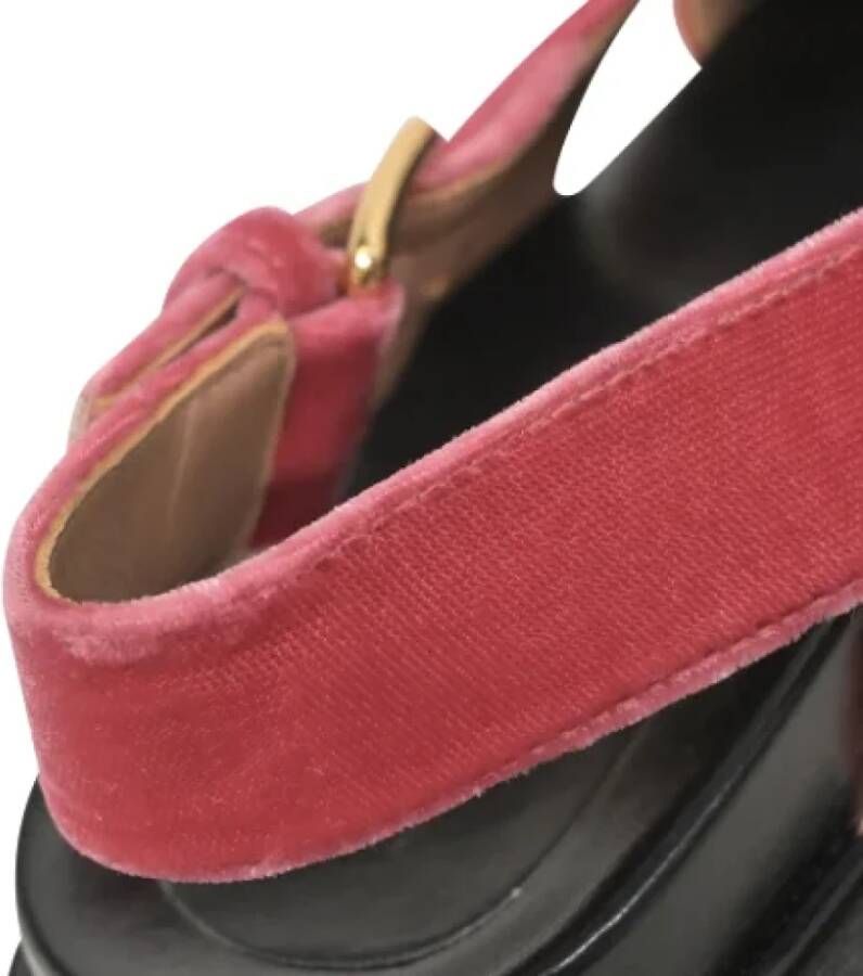 Marni Pre-owned Velvet sandals Red Dames