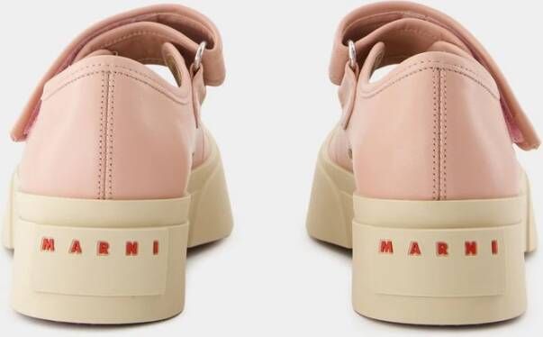 Marni Roze Leren Mary Jane Sneakers Pink Dames