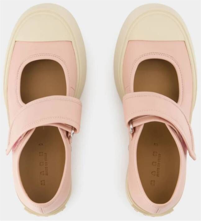 Marni Roze Leren Mary Jane Sneakers Pink Dames