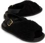 Marni Shearling sandalen met gouden gesp Black Dames - Thumbnail 3