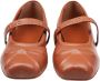 Marni Leren Ballerina Flats met Ingedrukte Strik Brown Dames - Thumbnail 11