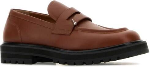 Marni Stijlvolle Karamel Leren Loafers Brown Heren