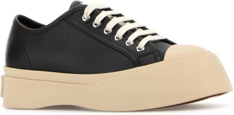 Marni Stijlvolle zwarte leren sneakers Black Dames