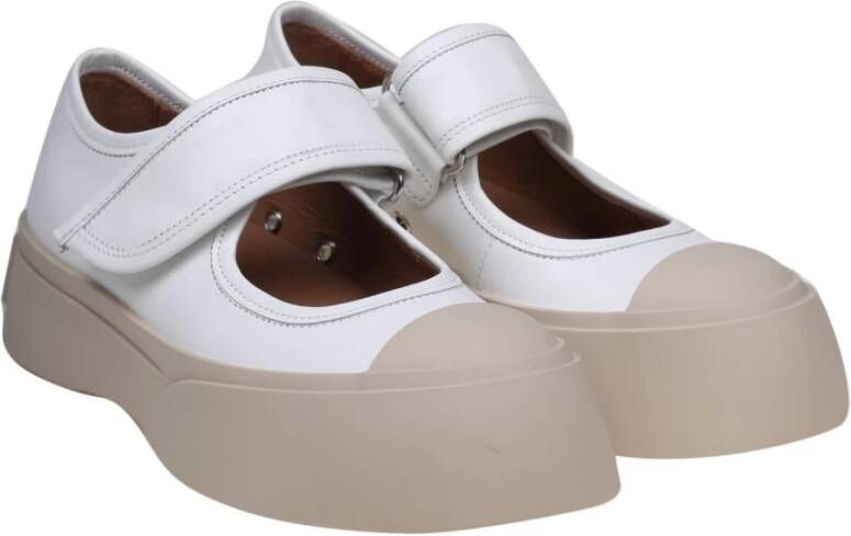 Marni Witte Leren Mary Jane Schoenen White Dames