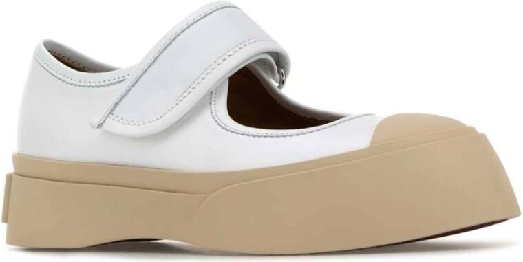 Marni Witte leren Mary Jane sneakers White Dames