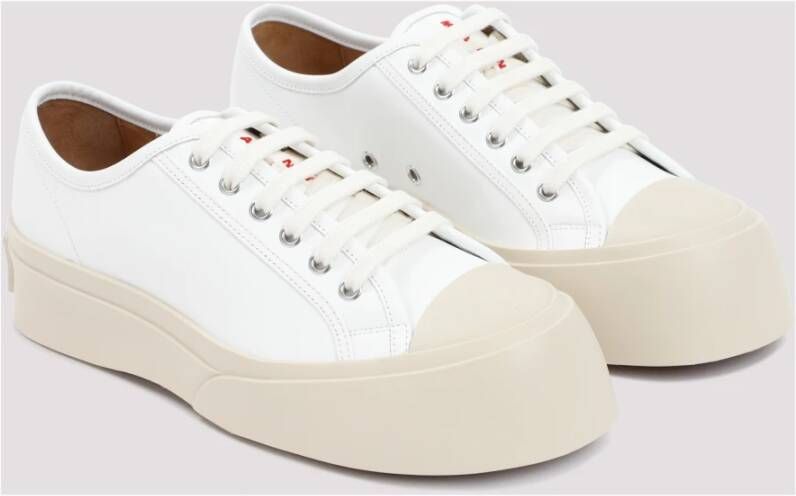 Marni Witte Leren Sneakers Hoge Zool White Heren