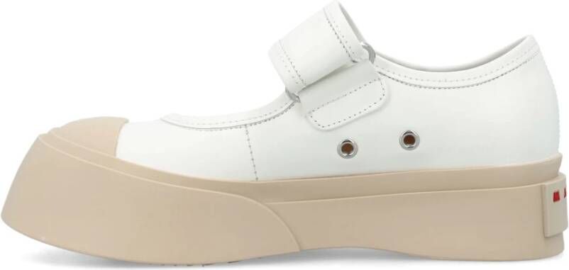 Marni Witte Leren Velcro Sneakers White Dames