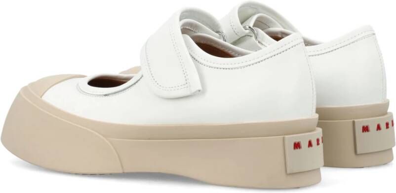 Marni Witte Leren Velcro Sneakers White Dames