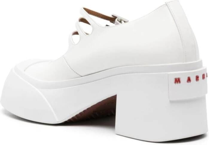 Marni Witte platte schoenen met rubberen neus White Dames