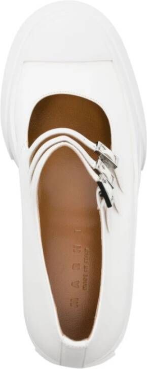 Marni Witte platte schoenen met rubberen neus White Dames