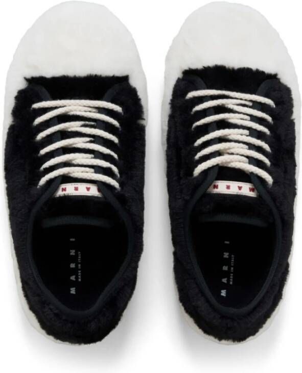 Marni Witte Sneakers Teddy Shearling Bicolor White Heren