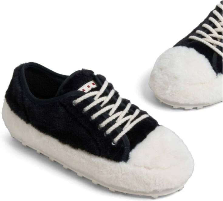 Marni Witte Sneakers Teddy Shearling Bicolor White Heren