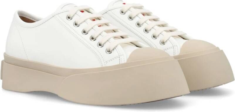 Marni Witte Veterschoenen met Dikke Plateauzool White Dames