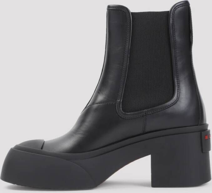 Marni Zwarte Enkellaarsjes met 6cm Hak Black Dames