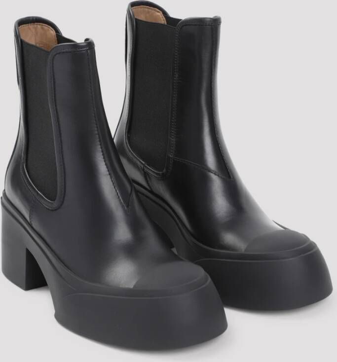 Marni Zwarte Enkellaarsjes met 6cm Hak Black Dames