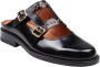 Marni Zwarte Geborsteld Leren Moccasin Sabot Black Dames - Thumbnail 8