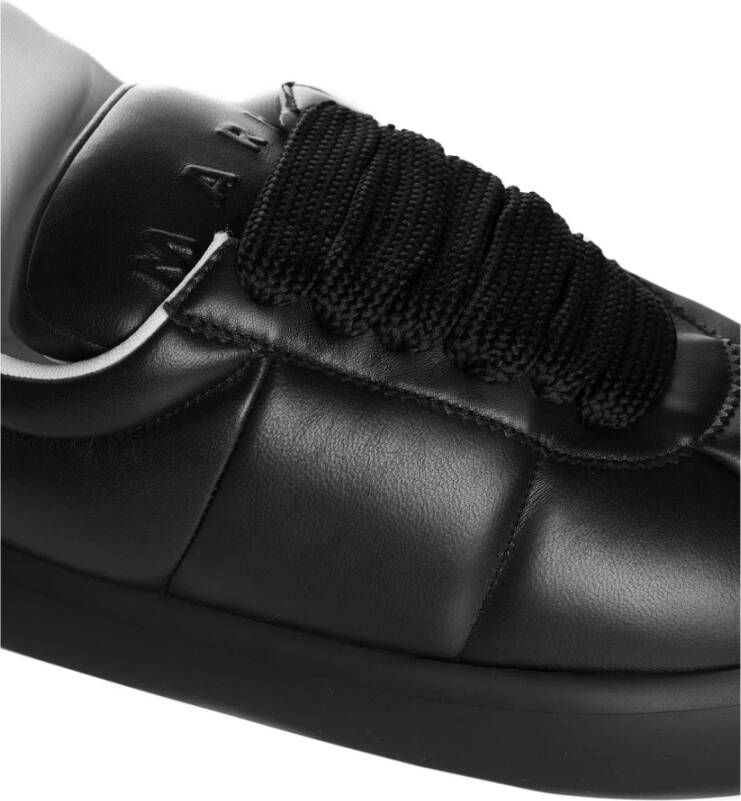 Marni Zwarte Leren Veterschoenen Black Heren