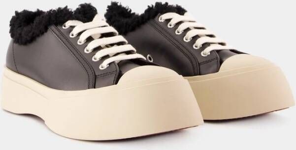 Marni Zwarte Kant Sneakers Leer Black Dames