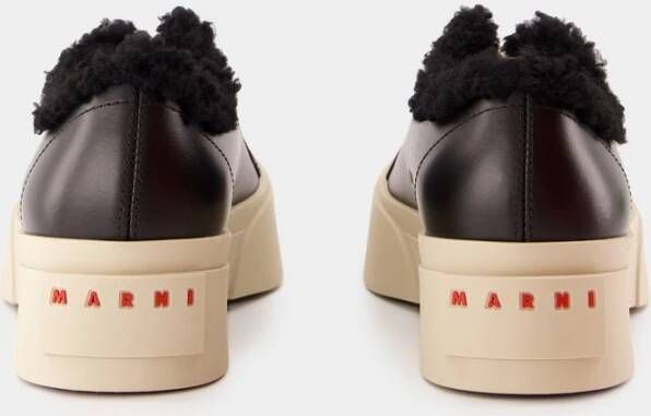 Marni Zwarte Kant Sneakers Leer Black Dames