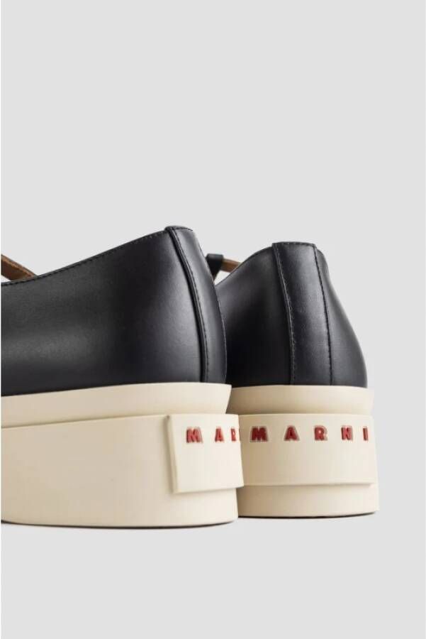 Marni Zwarte leren band sneakers Black Dames