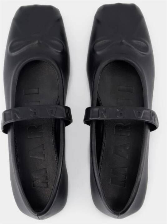 Marni Zwarte Leren Mary Jane Sneakers Black Dames