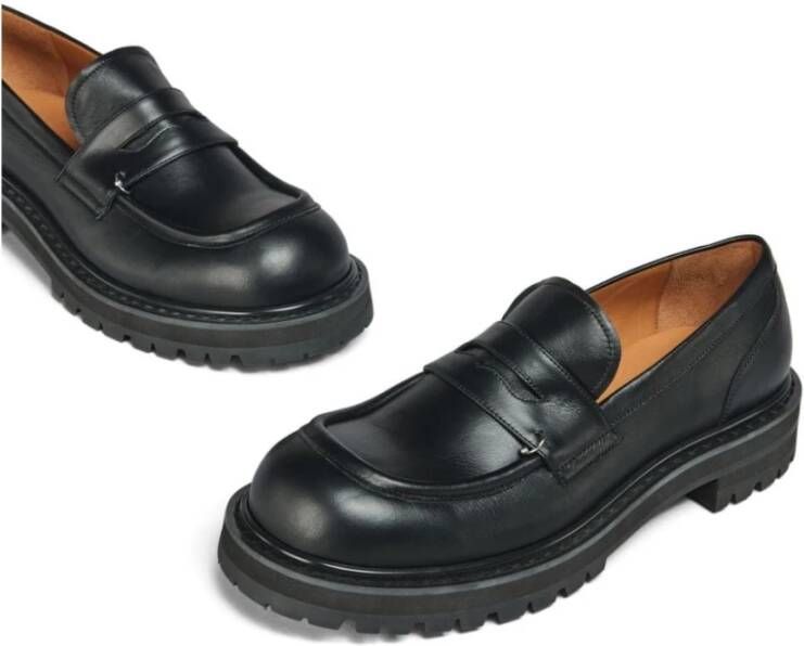 Marni Zwarte leren Penny Loafers Black Heren