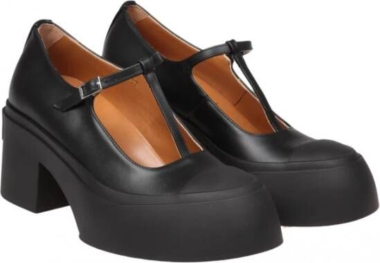 Marni Zwarte leren Mary Jane Platform Sneakers Black Dames