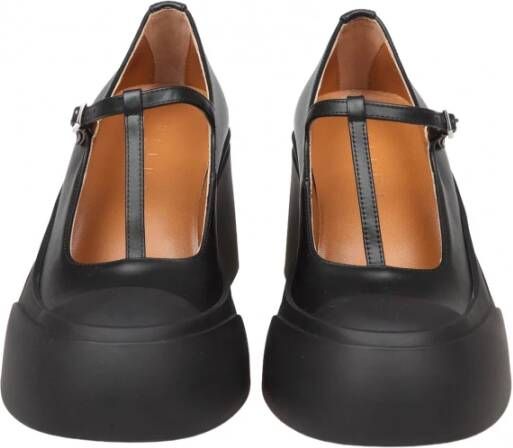 Marni Zwarte leren Mary Jane Platform Sneakers Black Dames