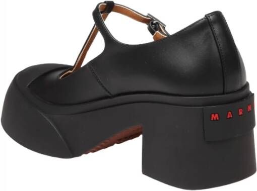 Marni Zwarte leren Mary Jane Platform Sneakers Black Dames