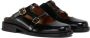 Marni Zwarte Geborsteld Leren Moccasin Sabot Black Dames - Thumbnail 10