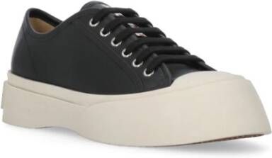 Marni Zwarte Leren Sneakers met Contrasterende Details Black Dames