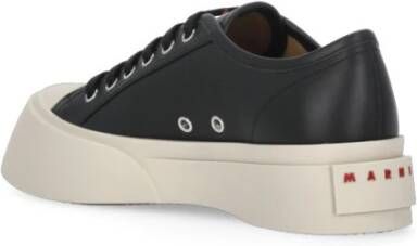 Marni Zwarte Leren Sneakers met Contrasterende Details Black Dames