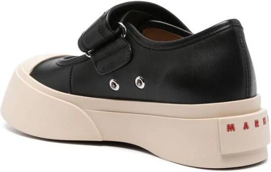 Marni Zwarte Leren Sneakers Metalen Details Black Dames