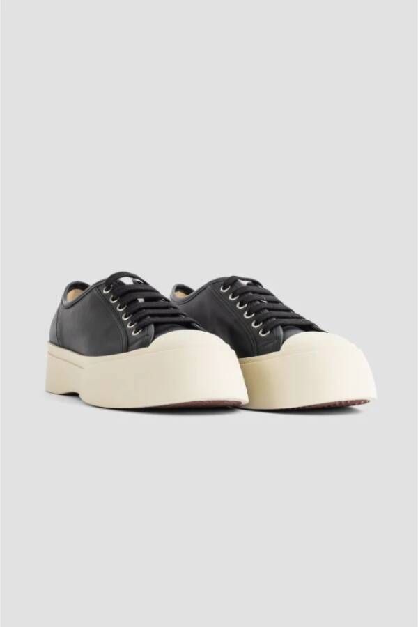 Marni Zwarte leren veterschoenen Black Dames