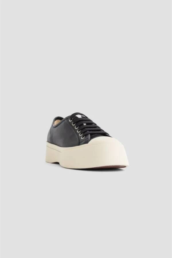 Marni Zwarte leren veterschoenen Black Dames