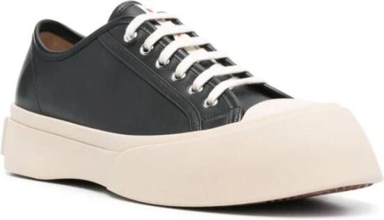 Marni Zwarte Sneakers met Logo Applicatie Black Heren